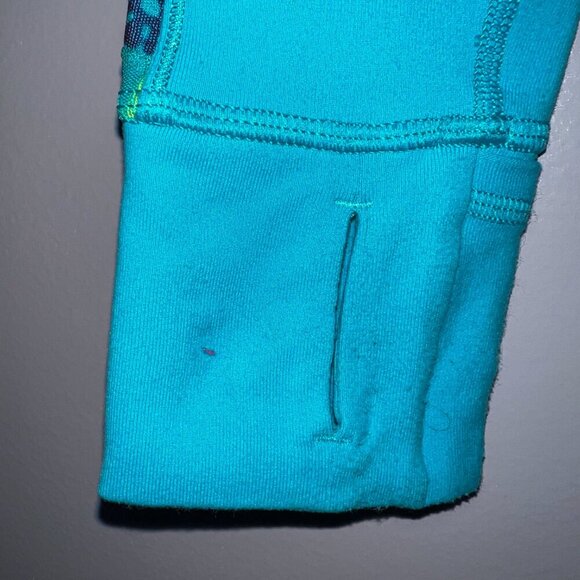 Ivivva Lululemon Girl Blue Floral Mesh Full Zip Jacket Size 14 - Picture 2 of 5